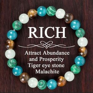 🤑🤑🤑BOGOHO🤑🤑🤑Tiger Eye and Malachite Beaded Stretch Bracelet